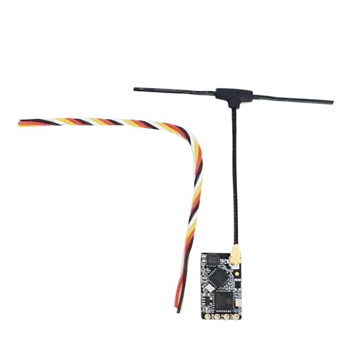 Lnfxkvva ELRS 2,4 GHz NANO ExpressLRS Empfänger mit T-Typ-Antenne, schwarze Leiterplatte für RC FPV Traversing Drohnen Teile von Lnfxkvva