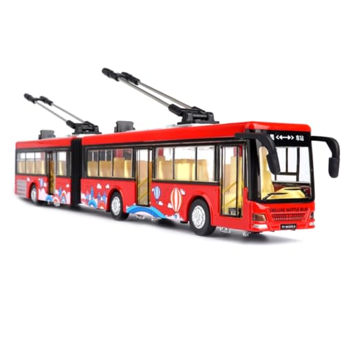 Lnfxkvva Hohe Simulation 1:50 Legierung Pull Back Doppelbus Stadtbus Modellfahrzeuge Metall Druckguss Blinkende Musik Spielzeug Rot von Lnfxkvva