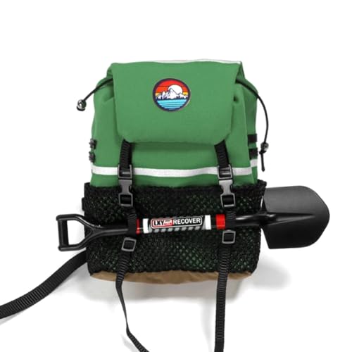 Lnfxkvva Simulation Rucksack Schaufel Aufbewahrungstasche Gepäcktasche Handtasche Dekoration für 1/8 1/10 RC Crawler Auto, Grüne Tasche + Schaufel von Lnfxkvva