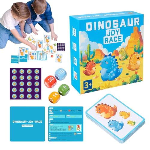 Lnhgh Dinosaurier -Matching -Kartenspiel, lehrreiche Matching -Karten - Kinder Würfelspiel Mathe,Eltern-Kind-Unterhaltung farbenfrohe Würfel für Schüler Schule zu Hause von Lnhgh