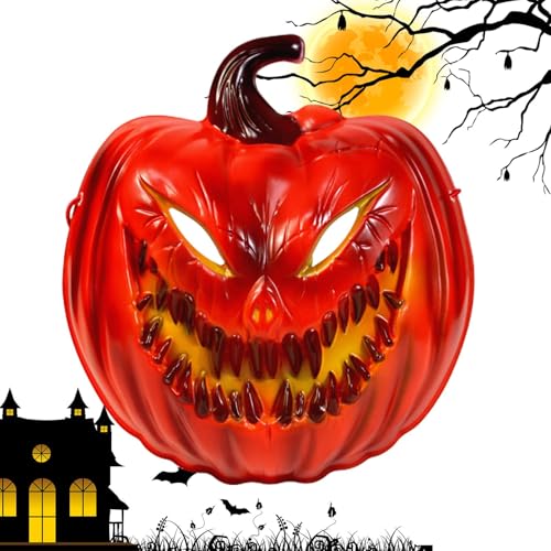 Lnhgh Halloween-Gesichtsbedeckung, Kürbiskopfbedeckung - Geister-Vollgesichtsabdeckung,PVC-Halloween-Kunst-Gesichtsbedeckung, Geister-Design, Gesichtsdekoration für lustige Feiertags-Gesichtsbedeckung von Lnhgh