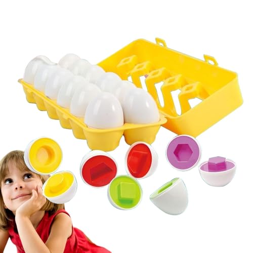 Lnhgh Kleinkindeispielzeug, Eierkartonspielzeug - Form Farbsortierung Spielzeugerkennung Matching Egg - Motorische Fähigkeiten Sorter Puzzle Sensorisches Bildungsspiel für Kinder & von Lnhgh