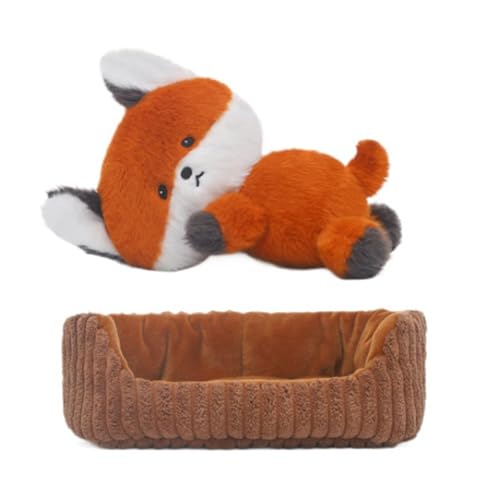 Lnhgh Stofftiere für Kinder, Stofftiere,Kuschelige Plushie Fox Welpenpuppe | Kuschelige Spielzeugplüsch -Stofftiere, schlafende Begleitpuppe für Auto -Wohnkultur von Lnhgh