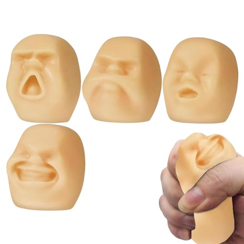 Lnhgh Stressball für menschliches Gesicht, Emotionsbälle für menschliches Gesicht,4 Stück süße, duftende, lustige menschliche Gesichtsbälle | Weird Stuff Desk Fidget, sensorisches, dehnbares Spielzeug von Lnhgh