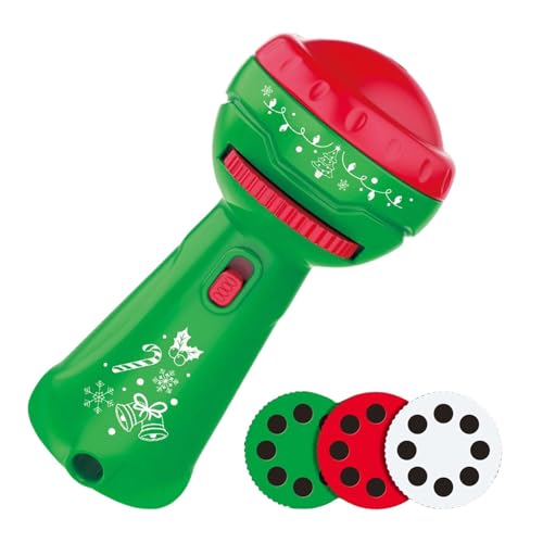 Lnhgh Weihnachts-Taschenlampen-Projektor,Weihnachts-Taschenlampen-Projektor für Kinder - Bildprojektionsspielzeug,Bildprojektionsspielzeug mit 24 Weihnachtsmustern, Projektorspielzeug für die frühe von Lnhgh