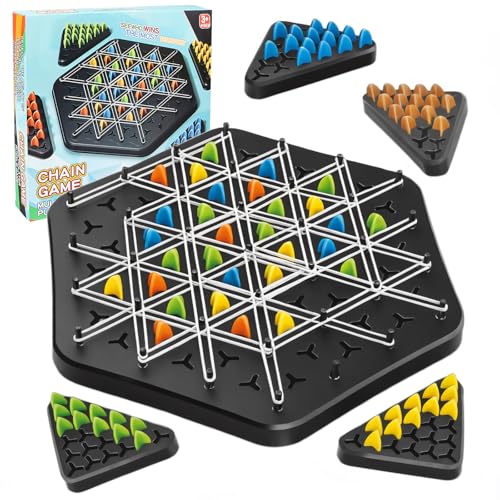 Triggle Spiel, Triggle Game, Lustiges Triggles Spiel, Triggle Gummiband Spiel, Klassisches Steckspiele Strategie Steckbrettspiel Zum Sammeln, Interaktives Steckspiel, Dreieck Schach Brettspiel von Lnjya