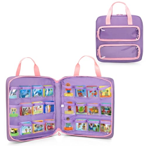 LoDrid Reisetasche, kompatibel mit Little Tikes Story Dream Machine-Büchern, bietet Platz für bis zu 8 Figuren und 24 Bücher, für Storybook, Figurensammlung, lila (nur Tasche) von LoDrid