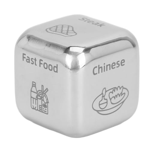 D1 Food Decision Dice Decider Steel Portable Funny Surprise Dinner Dice Dice for Various Occasions von Loboo Idea