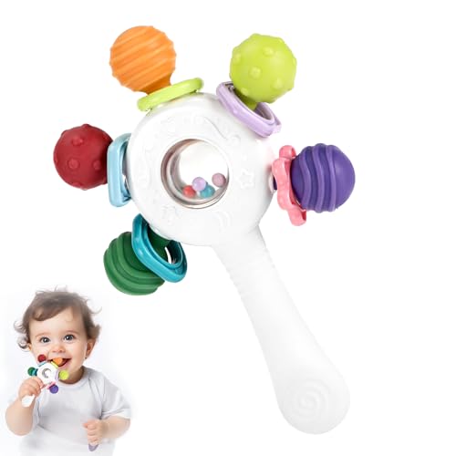 Lociban Baby-Spielzeug, Sensorische Beißring-Spielzeuge, Geeignet für Hörentwicklung und Zähneentwicklung, Montessori-Frühbildungs, Babyspielzeug Ideal für Babys im Alter von 0-36 Monaten Lociban Baby-Spielzeug, Sensorische Beißring-Spielzeuge, Geeignet für Hörentwicklung und Zähneentwicklung, Montessori-Frühbildungs, Babyspielzeug Ideal für Babys im Alter von 0-36 Monaten von Lociban