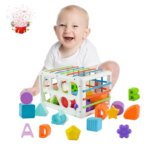 Locisne Montessori Spielzeug-Baby Form Bunte Würfel Sorter Sensorische Spielzeug für 18-Monats-alte Säuglinge für Kleinkinder von Locisne