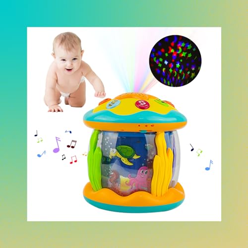 Locisne Ocean Rotating Music Projector Baby Sensory Toy, 8 Bunte Lichter & 6 Arten von Spaß Musik, interaktive frühes Lernen Bildung, beruhigen zieht die Aufmerksamkeit Kleinkinder Geschenk von Locisne