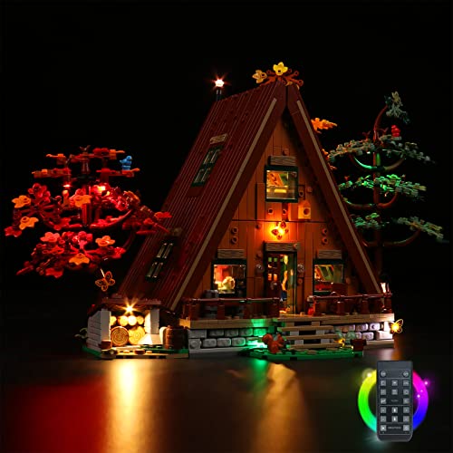 LocoLee Led Licht Set Kompatibel mit Lego A-Frame Cabin, Led Beleuchtungs Set Compatible with Lego 21338 A-Frame Cabin - Nur Lichter Set, Kein Modell (Fernbedienung Version) von LocoLee