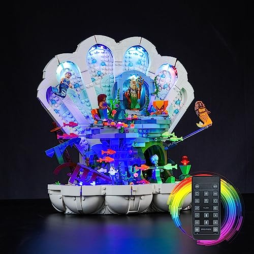 LocoLee Led Licht Set Kompatibel mit Lego Arielles königliche Muschel, Led Beleuchtungs Set Compatible with Lego 43225 Disney Princess - Nur Lichter Set, Kein Modell (Fernbedienung Version) von LocoLee