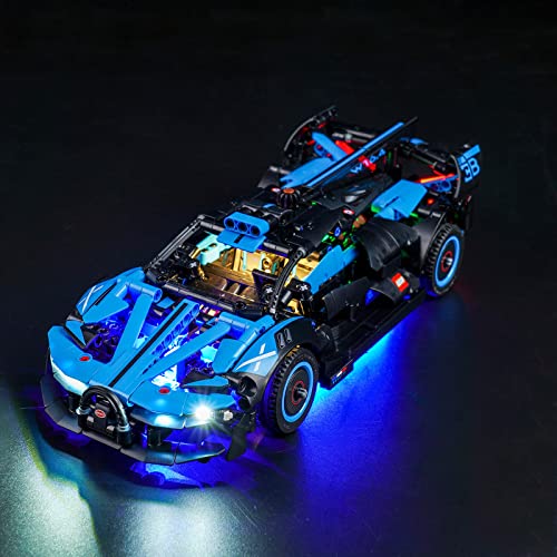 LocoLee Led Licht Set Kompatibel mit LEGO Bugatti Bolide Agile Blue, Led Beleuchtungs Set Compatible with LEGO 42162 Technic Bugatti Bolide Agile Blue - Nur Lichter Set, Kein Modell (Standard Version) von LocoLee