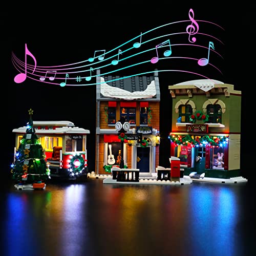 LocoLee Led Licht Set Kompatibel mit Lego Christmas High Street, Led Beleuchtungs Set Compatible with Lego 10308 Weihnachten High Street - Nur Lichter Set, Kein Modell (Musikversion) von LocoLee