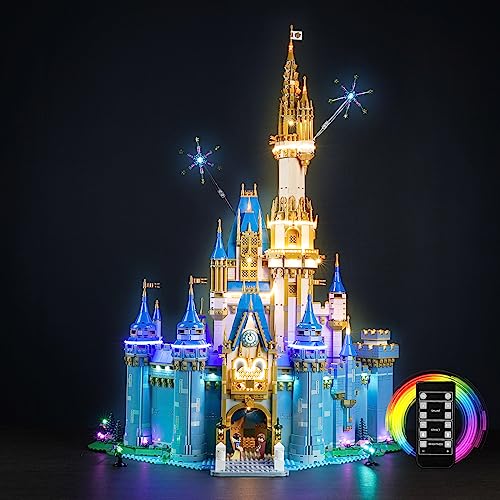 LocoLee Led Licht Set Kompatibel mit Lego Disney Castle, Led Beleuchtungs Set Compatible with Lego 43222 Disney Castle 2023 Lichter Set, Kein Modell (Fernbedienung Version) von LocoLee