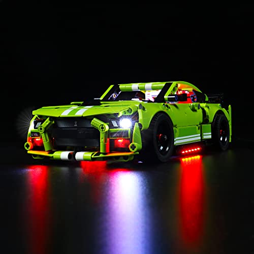 LocoLee Led Licht Set Kompatibel mit LEGO Ford Mustang Shelby GT500, Led Beleuchtungs Set Compatible with LEGO 42138 Technic Ford Mustang Shelby GT500 - Nur Lichter Set, Kein Modell von LocoLee