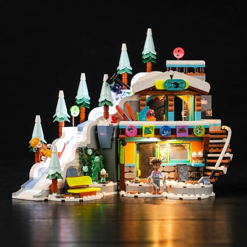 LocoLee Led Licht Set Kompatibel mit LEGO Friends Skipiste und Café, Led Beleuchtungs Set Compatible with LEGO 41756 Friends Holiday Ski Slope and Café- Nur Lichter Set, Kein Modell (Standard Version) von LocoLee