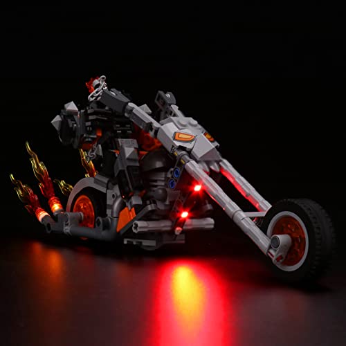 LocoLee Led Licht Set Kompatibel mit Lego Ghost Rider mit Mech & Bike, Led Beleuchtungs Set Compatible with Lego 76245 Ghost Rider Mech & Bike - Nur Lichter Set, Kein Modell von LocoLee