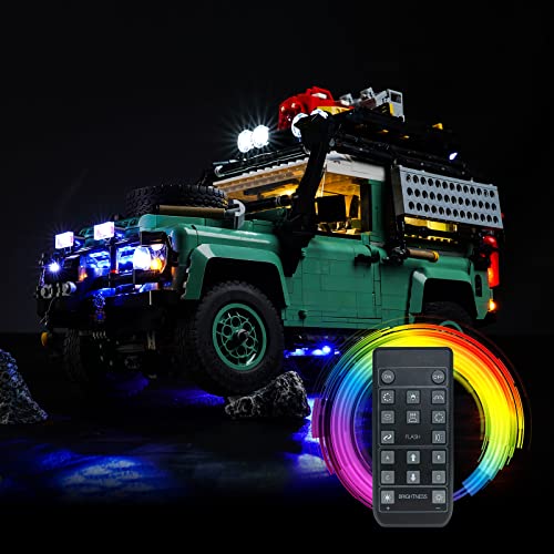 Led Licht Set für Lego Land Rover Classic Defender 90, Led Beleuchtungs Set für Lego 10317 Land Rover Classic Defender 90 - Nur Lichter Set, Kein Modell (Fernbedienung Version) von LocoLee