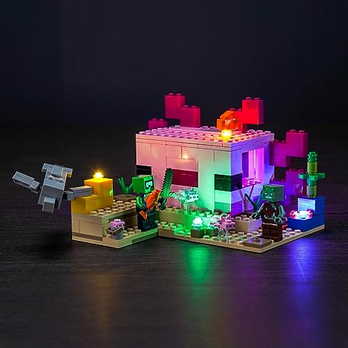 LocoLee Led Licht Set Kompatibel mit Lego Minecraft Das Axolotl-Haus Set, Led Beleuchtungs Set Compatible with Lego 21247 Minecraft The Axolotl House - Nur Lichter Set, Kein Modell von LocoLee