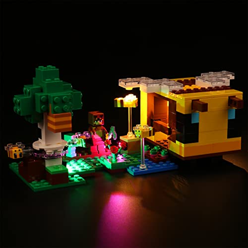 LocoLee Led Licht Set Kompatibel mit Lego Minecraft Das Bienenhäuschen, Led Beleuchtungs Set Compatible with Lego 21241 Minecraft The Bee Cottage - Nur Lichter Set, Kein Modell von LocoLee