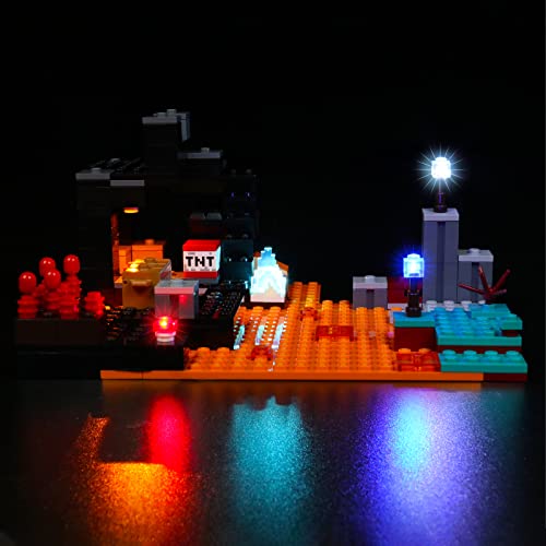 LocoLee Led Licht Set Kompatibel mit Lego Minecraft Die Netherbastion, Led Beleuchtungs Set Compatible with Lego 21185 Minecraft Die Netherbastion Nether Bastion - Nur Lichter, Kein Modell-Modell von LocoLee