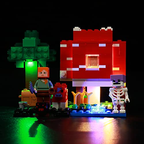 LocoLee Led Licht Set Kompatibel mit Lego Minecraft Pilzhaus, Led Beleuchtungs Set Compatible with Lego 21179 Minecraft Das Pilzhaus - Nur Lichter Set, Kein Modell von LocoLee