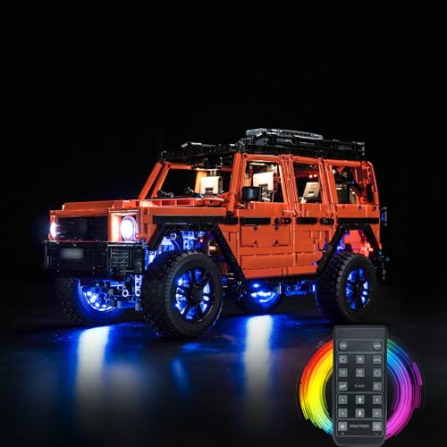 LocoLee Licht Kompatibel mit Lego 42177 Mercedes-Benz G 500 Professional Line Fernbedienung Version, Nur Lichter Set - Kein Modell, BeleuchtungSet Compatible with Lego Technic Mercedes-Benz G 500 von LocoLee