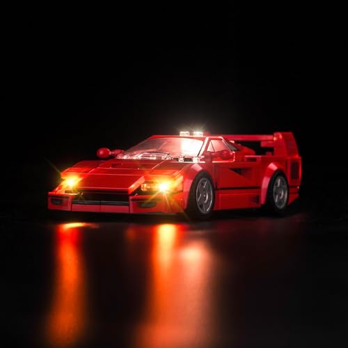 LocoLee Licht Kompatibel mit Lego 76934 Ferrari F40 Supersportwagen, Nur Lichter Set - Kein Modell, Licht BeleuchtungSet Compatible with Lego Speed Champions Ferrari F40 Supersportwagen von LocoLee