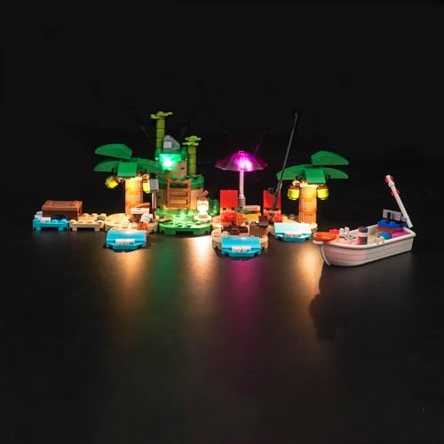 LocoLee Licht Kompatibel mit Lego Animal Crossing Käptens Insel-Bootstour 77048, Nur Lichter Set - Kein Modell, Licht Beleuchtungs Compatible with Lego 77048 Käptens Insel-Bootstour von LocoLee