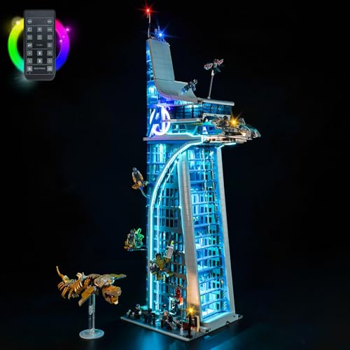 LocoLee Licht Kompatibel mit Lego Avengers Tower, Led Beleuchtungs Compatible with Lego 76269 Marvel Avengers Tower - Nur Lichter Set, Kein Modell (Fernbedienung Version) von LocoLee