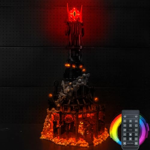 LocoLee Licht Kompatibel mit Lego Der Herr der Ringe: Barad-dûr Fernbedienung Version, Nur Lichter Set - Kein Modell, Licht BeleuchtungSet Compatible with Lego 10333 Der Herr der Ringe: Barad-dûr von LocoLee