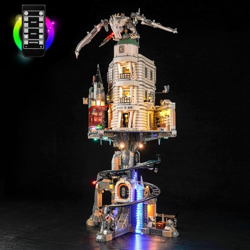 LocoLee Licht Kompatibel mit Lego Gringotts Zaubererbank, Led Beleuchtungs Compatible with Lego 76417 Harry Potter - Nur Lichter Set, Kein Modell (Fernbedienung Version) von LocoLee