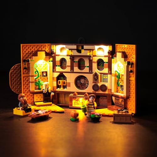 LocoLee Licht Kompatibel mit Lego Hausbanner Hufflepuff, Led Beleuchtungs Compatible with Lego 76412 Harry Potter Hufflepuff House Banner - Nur Lichter Set, Kein Modell von LocoLee