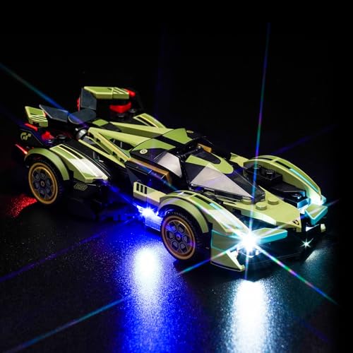 LocoLee Licht Kompatibel mit Lego Lamborghini Lambo V12 Vision GT Supersportwagen, Nur Lichter Set - Kein Modell, Licht Beleuchtung Set Compatible with Lego 76923 von LocoLee