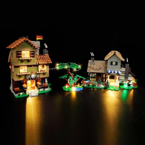 LocoLee Licht Kompatibel mit Lego Mittelalterlicher Stadtplatz 10332, Nur Lichter Set - Kein Modell, Licht Beleuchtungs Compatible with Lego 10332 Mittelalterlicher Stadtplatz(Standard Version) von LocoLee