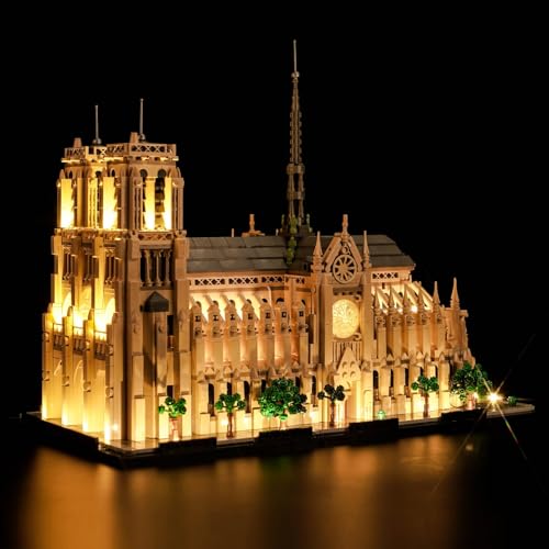 LocoLee Licht Kompatibel mit Lego Notre-Dame de Paris, Nur Lichter Set - Kein Modell, Licht Beleuchtung Set Compatible with Lego 21061 Notre-Dame de Paris von LocoLee