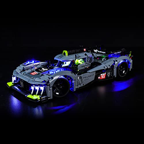 LocoLee Licht Kompatibel mit Lego Peugeot 9X8 24H Le Mans Hybrid Hypercar, Led Beleuchtungs Compatible with Lego 42156 Technic Peugeot 9X8 - Nur Lichter Set, Kein Modell (Standard Version) von LocoLee