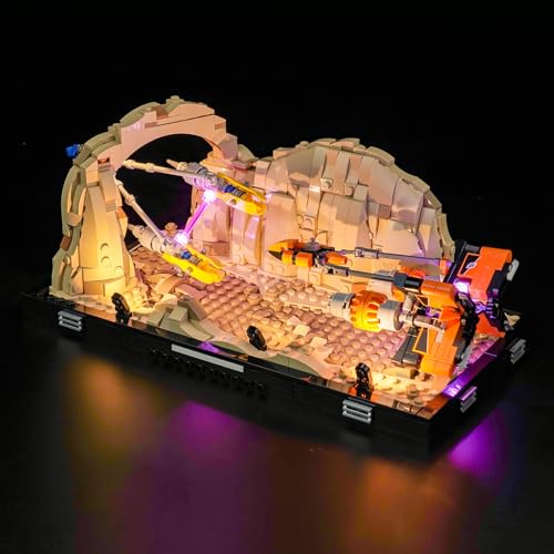 LocoLee Licht Kompatibel mit Lego Podrennen in Mos Espa – Diorama, Nur Lichter Set - Kein Modell, Licht Beleuchtung Set Compatible with Lego 75380 Podrennen in Mos Espa – Diorama von LocoLee