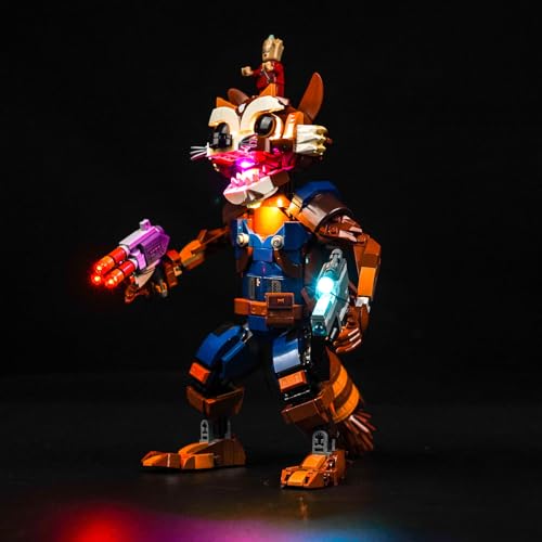 LocoLee Licht Kompatibel mit Lego Rocket & Baby Groot, Nur Lichter Set - Kein Modell, Licht BeleuchtungSet Compatible with Lego 76282 Marvel Rocket & Baby Groot (Standard Version) von LocoLee