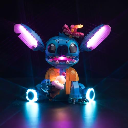 LocoLee Licht Kompatibel mit Lego Stitch, Nur Lichter Set - Kein Modell, Licht BeleuchtungSet Compatible with Lego 43249 Disney Stitch (Standard Version) von LocoLee