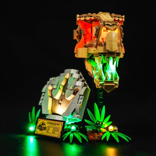 LocoLee Licht Kompatibel mit Lego T.-rex-Kopf 76964, Nur Lichter Set - Kein Modell, Licht BeleuchtungSet Compatible with Lego 76964 Jurassic World Dinosaurier-Fossilien: T.-rex-Kopf von LocoLee