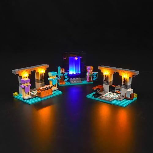 LocoLee Licht Kompatibel mit Lego Waffenkammer, Nur Lichter Set - Kein Modell, Licht BeleuchtungSet Compatible with LEGO 21252 Minecraft The Armory von LocoLee