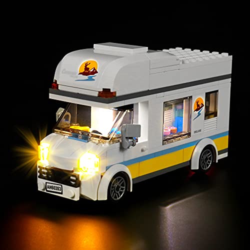 LocoLee Led Licht Set Kompatibel mit LEGO 60283 Ferien Wohnmobil Spielzeug, Campingbus Dekorations Led Beleuchtungs Set Light Kit Compatible with LEGO 60283 - Nur Lichter Set, Kein Modell von LocoLee