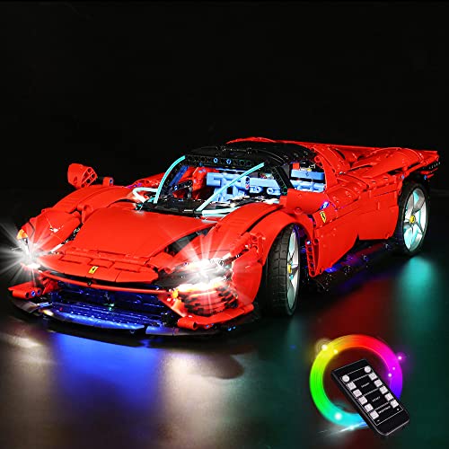 LocoLee Led Licht Set Kompatibel mit LEGO Ferrari Daytona SP3, Led Beleuchtungs Set Compatible with LEGO 42143 Technic Ferrari Daytona - Nur Lichter-Set, Kein Modell-Modell (Fernbedienung Version) von LocoLee