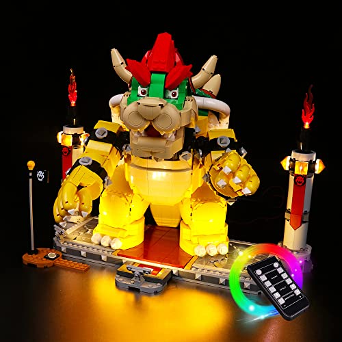 LocoLee Led Licht Set Kompatibel mit Lego Mighty Bowser, Led Beleuchtungs Set Compatible with Lego 71411 Super Mario The Mighty Bowser - Nur Lichter Set, Kein Modell (Fernbedienung Version) von LocoLee