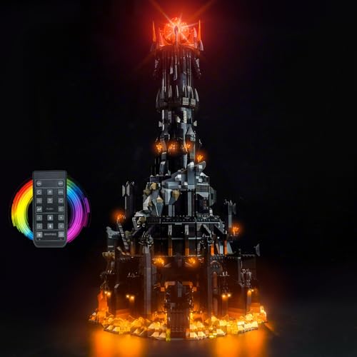 LocoLee Licht Kompatibel mit Lego Der Herr der Ringe Maßgeschneiderte Fernbedienung, Nur Lichter Set - Kein Modell, Licht Beleuchtung Set Compatible with Lego 10333 The Lord of The Rings: Barad-dûr von LocoLee