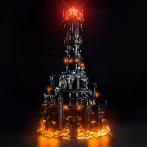 LocoLee Licht Kompatibel mit Lego Der Herr der Ringe: Barad-dûr 10333 Sonderanfertigung Version, Nur Lichter Set - Kein Modell, Licht BeleuchtungSet Compatible with Lego Der Herr der Ringe: Barad-dûr von LocoLee