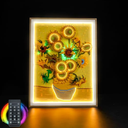 LocoLee Licht Set Kompatibel mit Lego 31215 Vincent Van Gogh Fernbedienung– Sonnenblumen, Nur Lichter Set, Licht Beleuchtung Set Compatible with Lego Sunflowers 31215(Nicht enthalten Modellset) von LocoLee